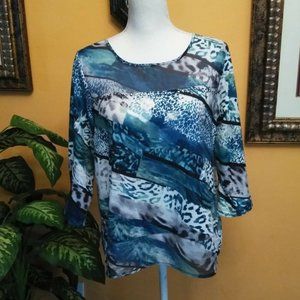 Alfred Dunner Semi Sheer Beaded Blouse